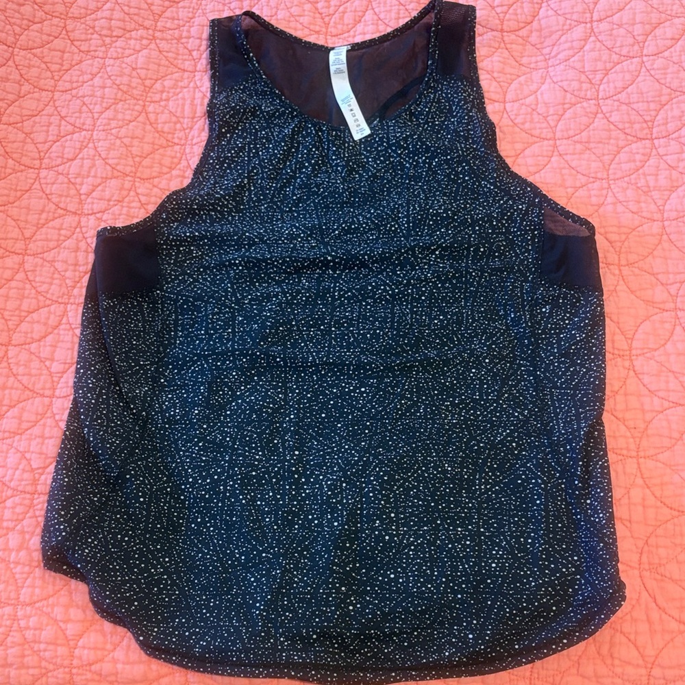 Lululemon Athletica Black Tank Top with White Dots